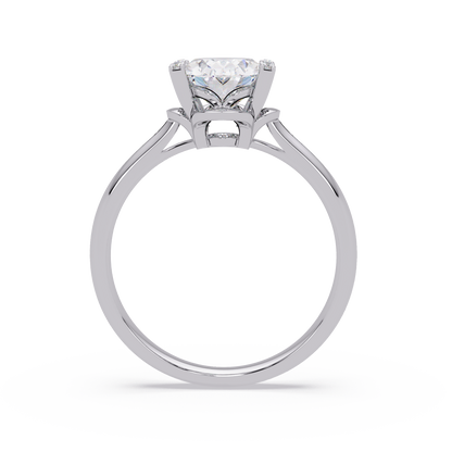 Minimal oval lab grown diamond ring with accent prong setting
