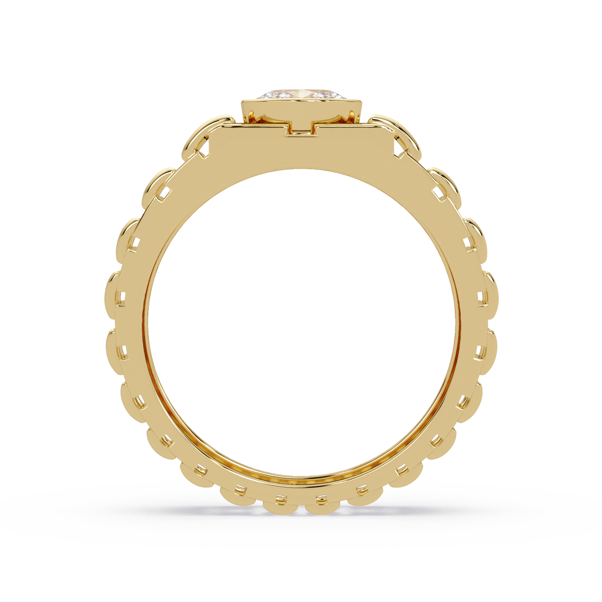 Oval Lab Grown Diamond Solitaire Link Style Ring - HIGHCARAT DIAMONDS