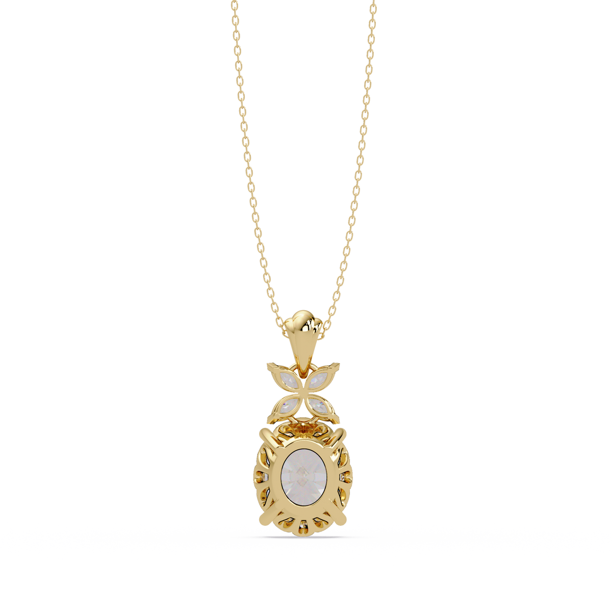 Oval Lab Grown Diamond Solitaire Pendant Necklace - HIGHCARAT DIAMONDS