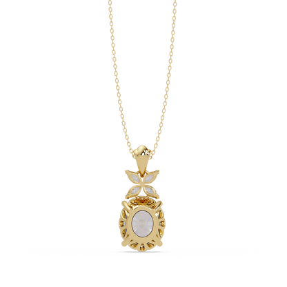 Oval Lab Grown Diamond Solitaire Pendant Necklace - HIGHCARAT DIAMONDS