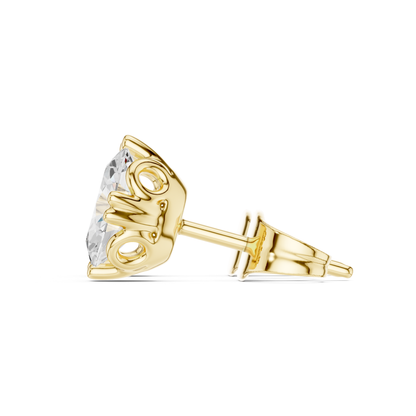Oval Lab Grown Diamond Solitaire Rose Gold Stud Earring