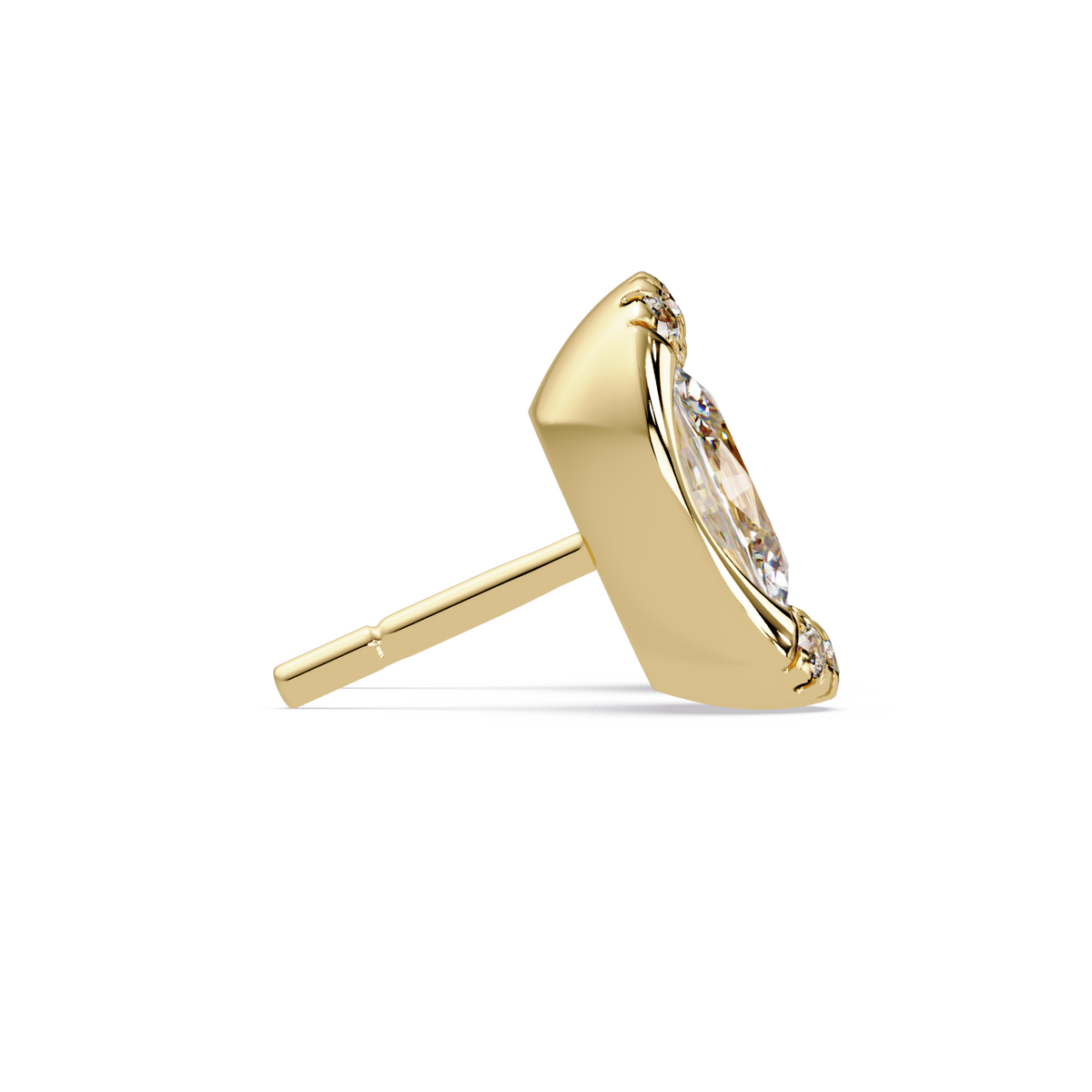 Oval Lab Grown Diamond Stud Bezel Set Earrings - HIGHCARAT DIAMONDS