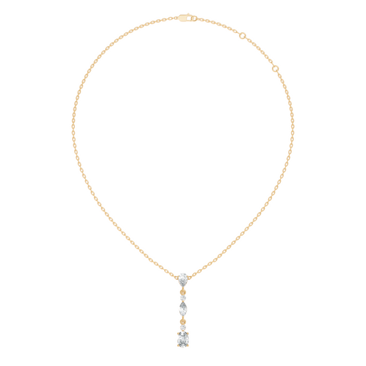 14k Solid Gold Pendant Necklace with Lab-Grown Diamond Statement Piece For Her - HIGHCARAT DIAMONDS