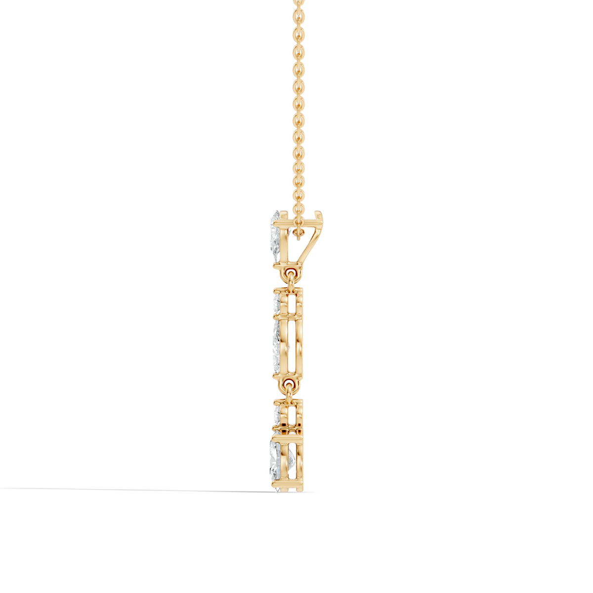 14k Solid Gold Pendant Necklace with Lab-Grown Diamond Statement Piece For Her - HIGHCARAT DIAMONDS