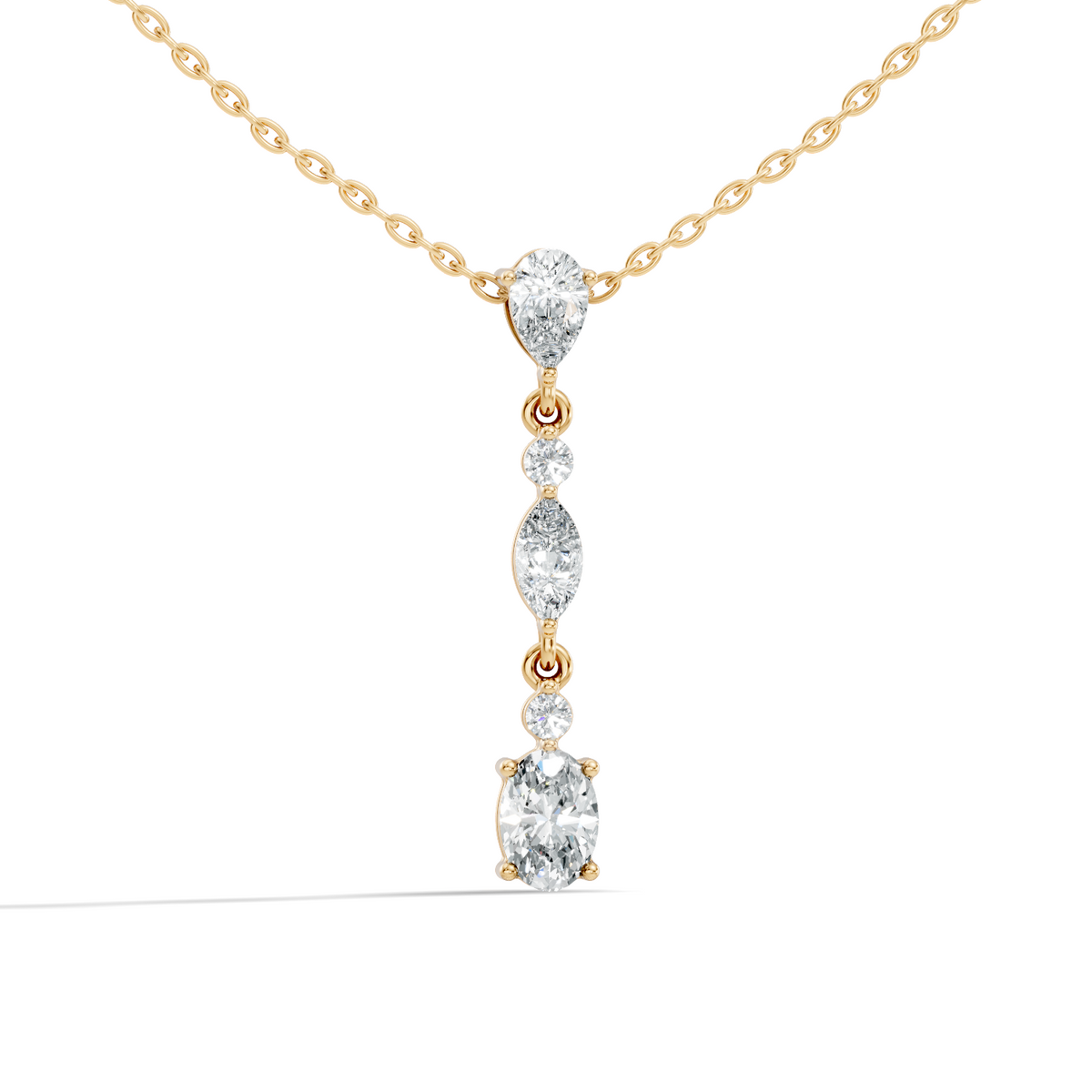 14k Solid Gold Pendant Necklace with Lab-Grown Diamond Statement Piece For Her - HIGHCARAT DIAMONDS