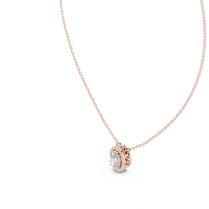 Halo Style Pendant featuring Oval Cut Lab-Grown Diamond