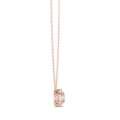 Elegant Oval Diamond Pendant Necklace with Halo Design