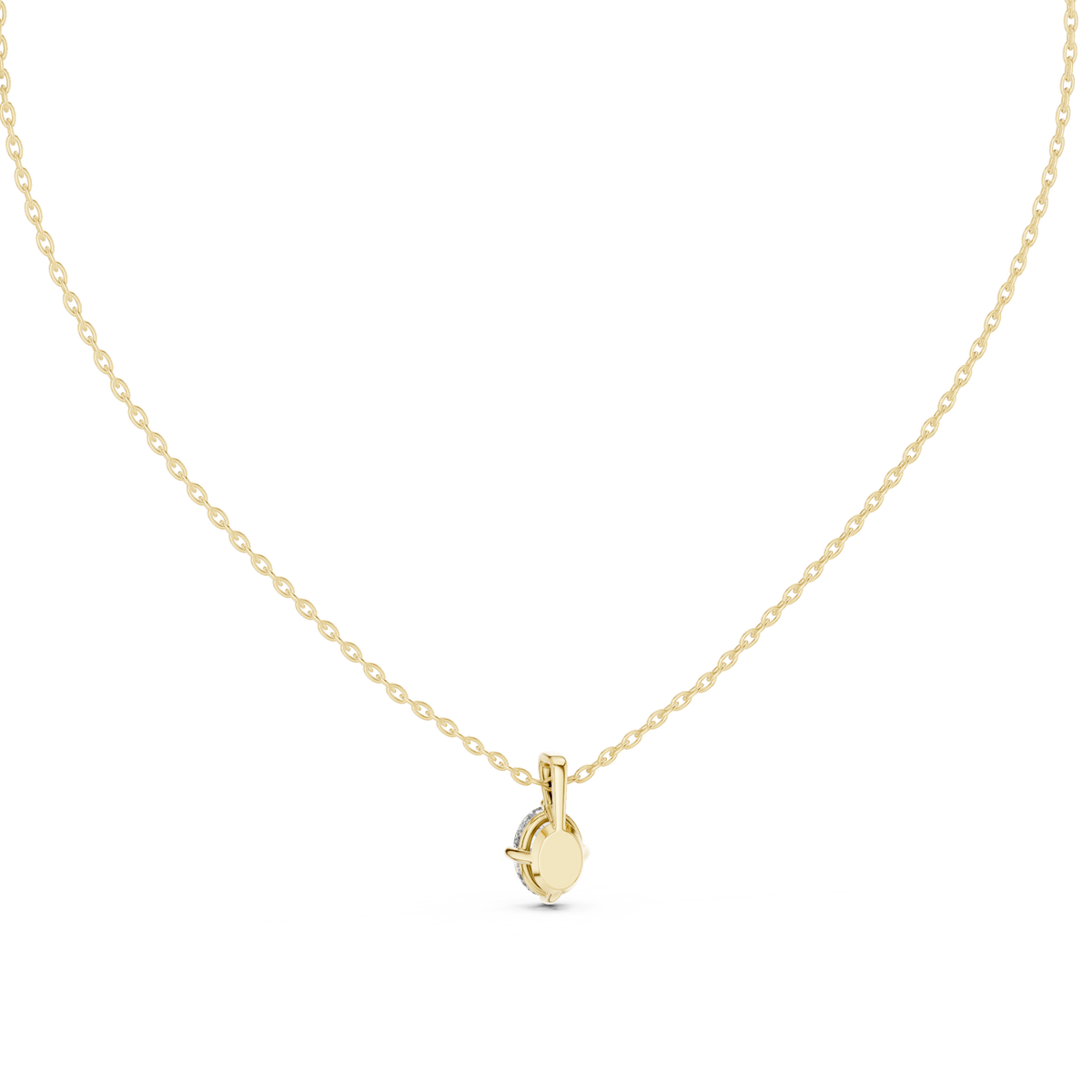 1.00 Ct Oval Shape Labgrown Diamond Solitaire Pendant Ecofriendly Gift For Her In 18K Gold - HIGHCARAT DIAMONDS
