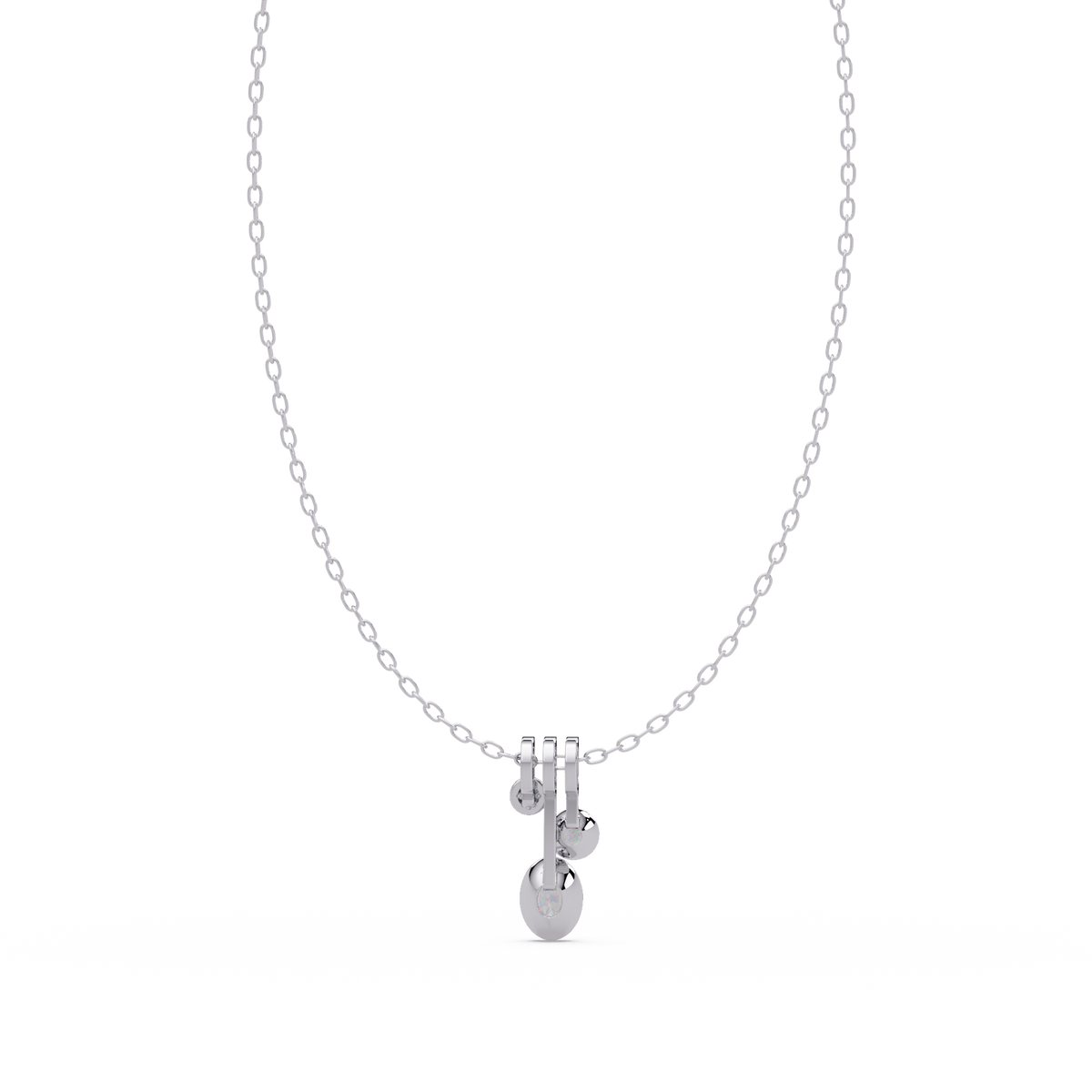 Oval & Round Cut Lab Grown Diamond Bezel Set Pendant - HIGHCARAT DIAMONDS