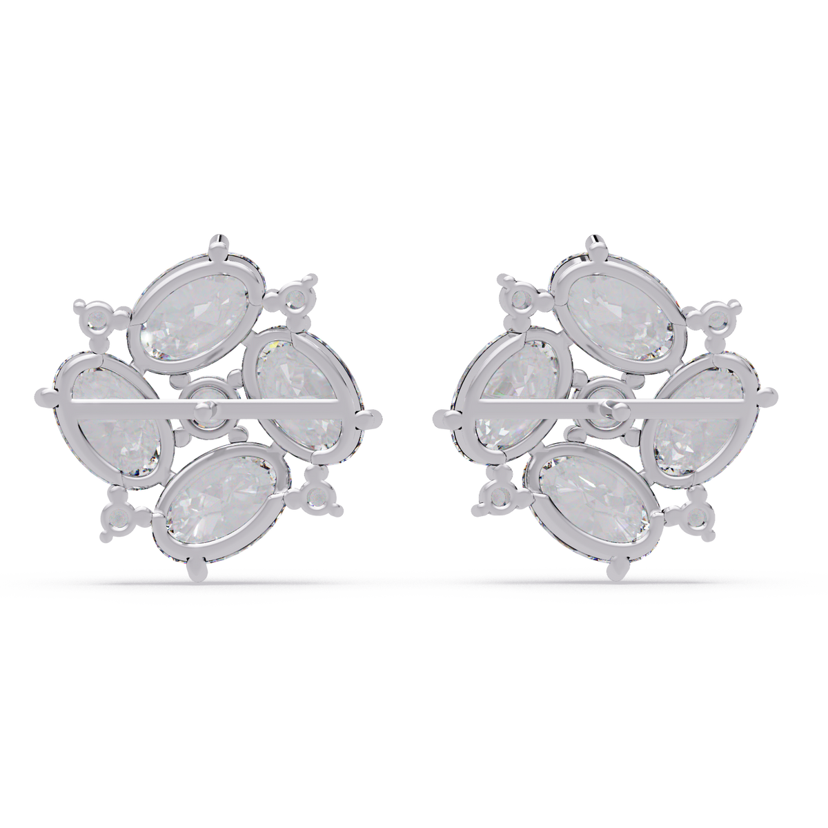 Oval & Round Cut Lab Grown Diamond Classic Stud Earring - HIGHCARAT DIAMONDS