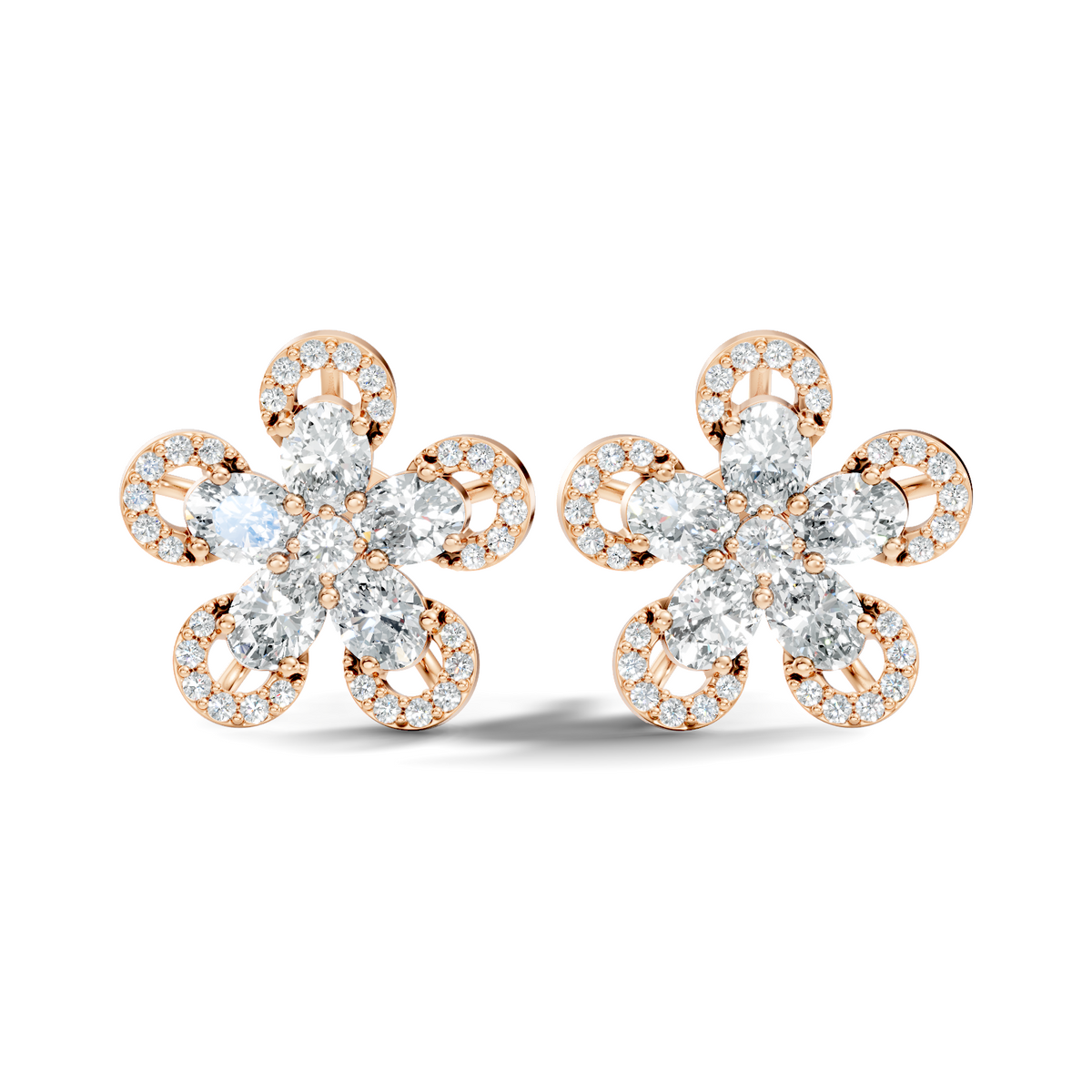 2.56 Ct Round & Oval Shape Lab Grown & Natural Diamond Every Wear Sparkling Diamond Earrings For Women - HIGHCARAT DIAMONDS