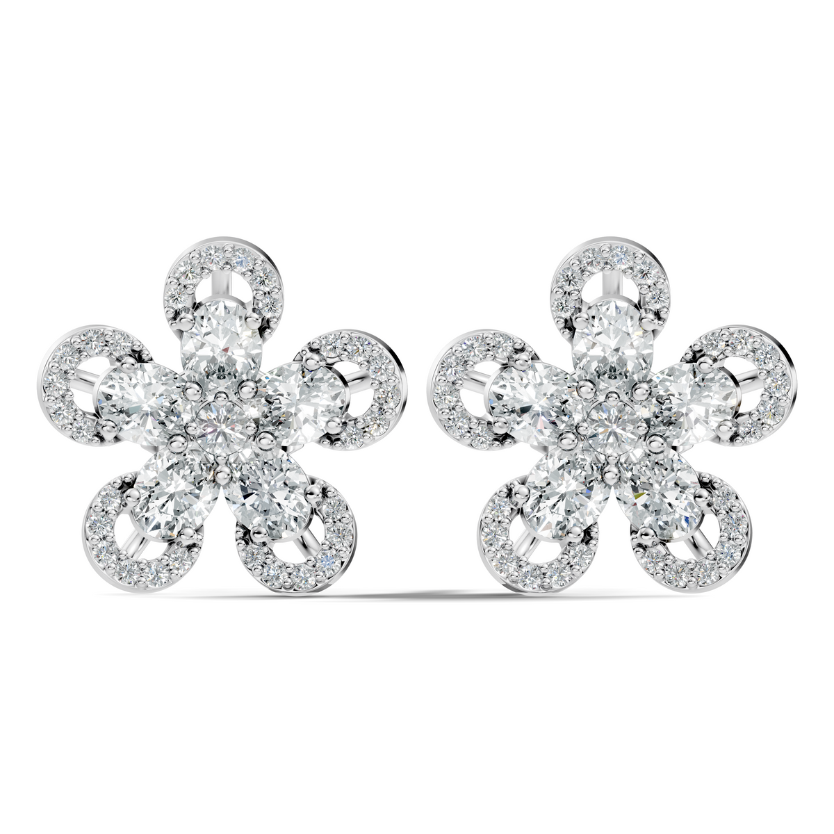 2.56 Ct Round & Oval Shape Lab Grown & Natural Diamond Every Wear Sparkling Diamond Earrings For Women - HIGHCARAT DIAMONDS