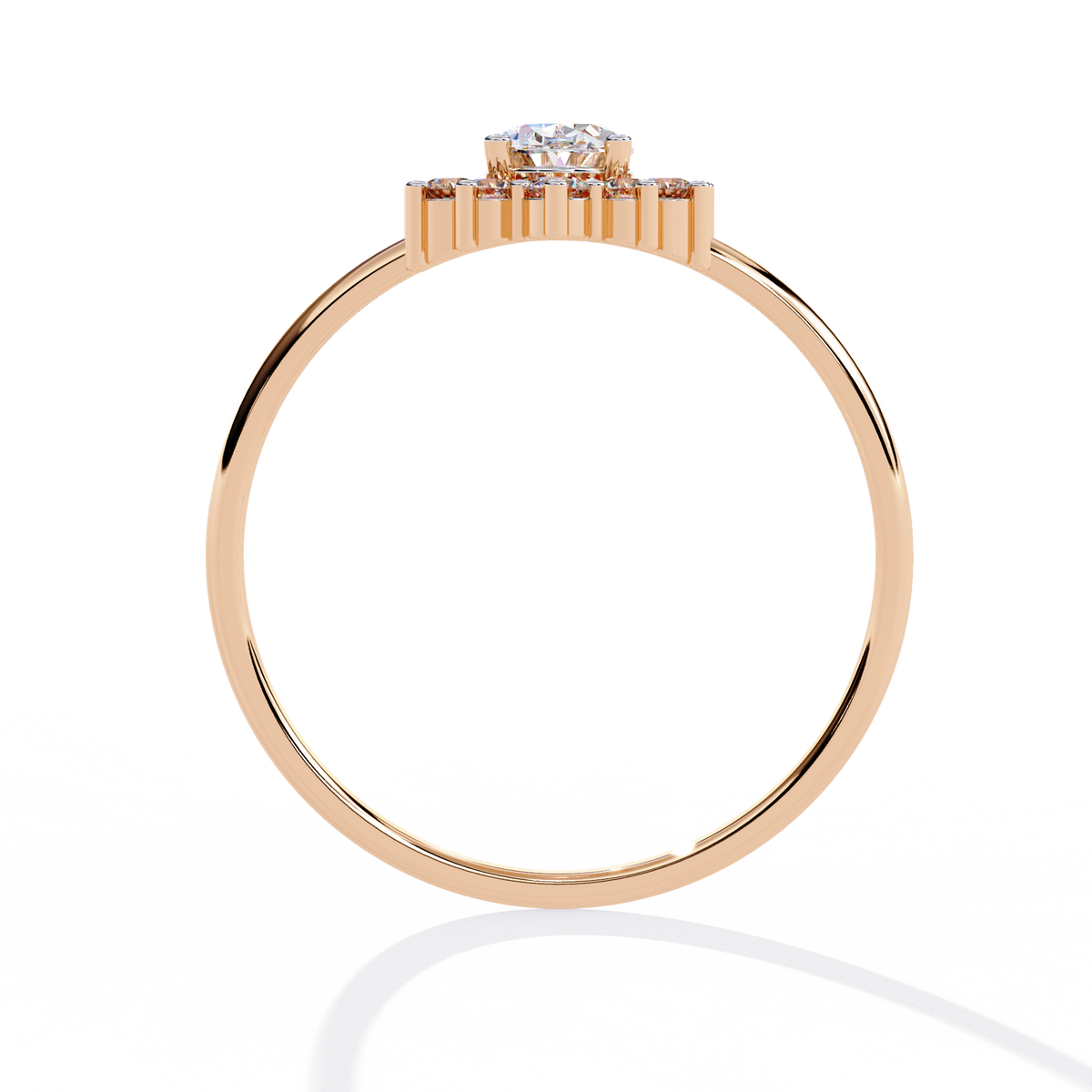 Oval And Round Cut Lab Grown Diamond Halo Solitaire Elegant Sparkling Prong Set Ring Gift For Annivrasry - HIGHCARAT DIAMONDS