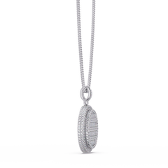 Oval Shape Baguette Cut Lab Grown Diamond Pendant - HIGHCARAT DIAMONDS