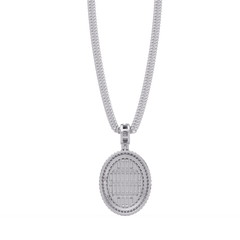 Oval Shape Baguette Cut Lab Grown Diamond Pendant - HIGHCARAT DIAMONDS