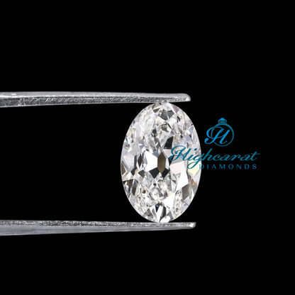 Oval Shape Old European Cut Lab Grown Diamond featuring broad facets
