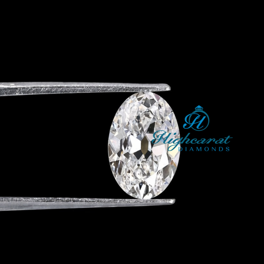 Oval Shape Old European Cut Lab Grown Diamond featuring broad facets