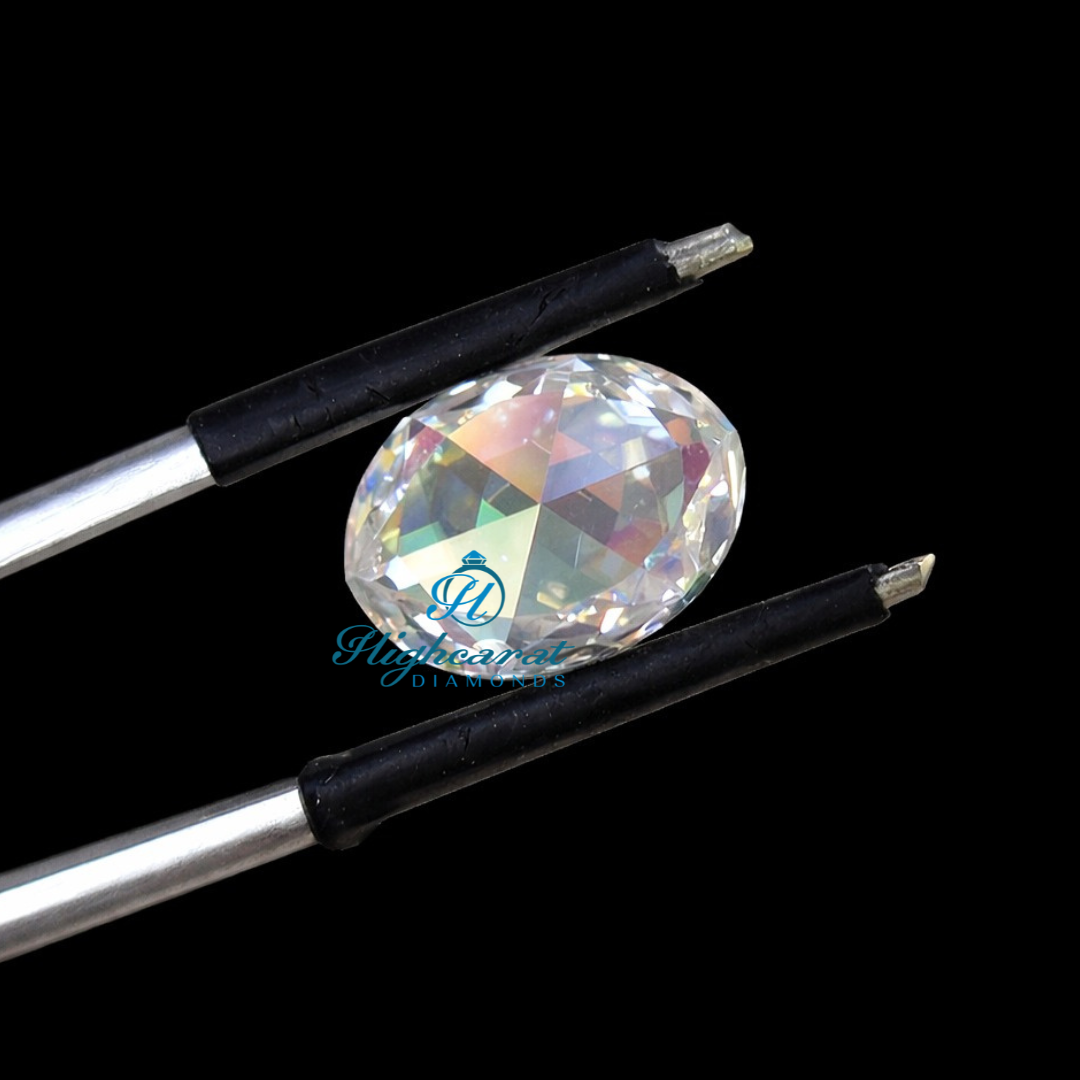 Oval Shape Rose Cut Lab Grown Diamond featuring soft faceting