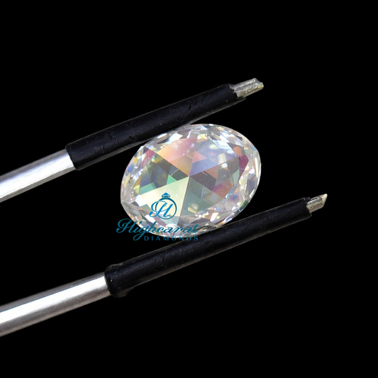 Oval Shape Rose Cut Lab Grown Diamond featuring soft faceting