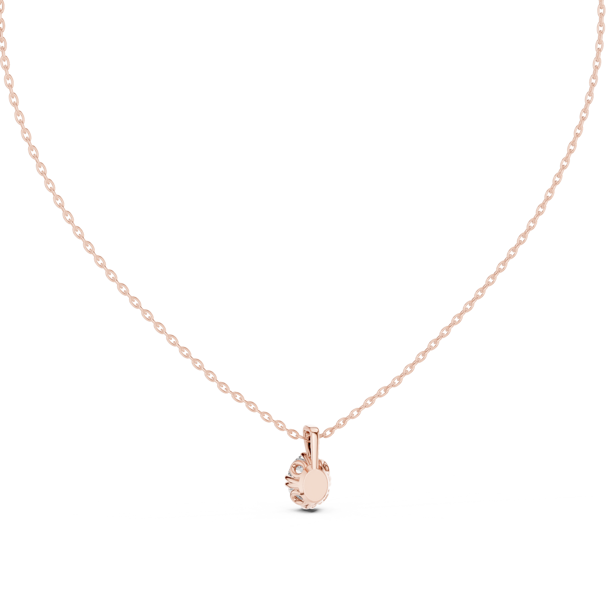 Classic Oval Cut Labgrown Diamond Solitaire Pendant For Her In 14K Solid Gold - HIGHCARAT DIAMONDS
