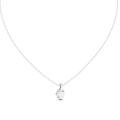 Oval Diamond Pendant Side Profile Showing Double Prong Setting