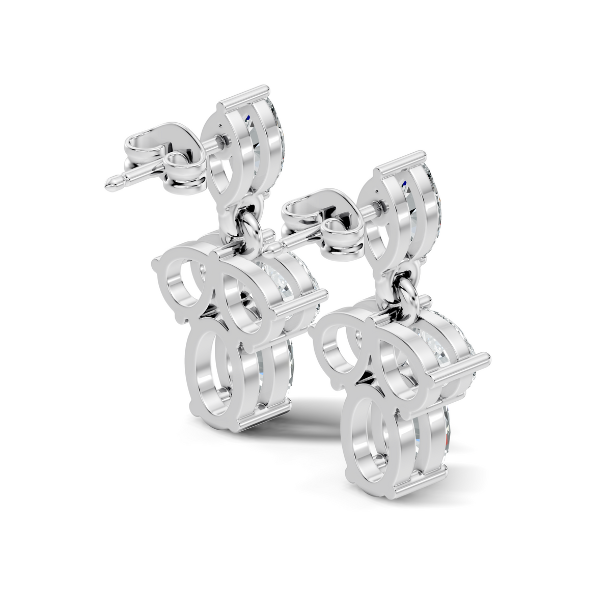 Sparkling Colorless Lab-Grown Diamond Stud Earring Oval & Pear Drop Style - HIGHCARAT DIAMONDS