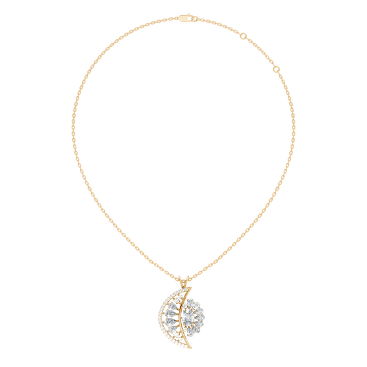 Vintage White Gold Diamond Pendant 3.25 CT Lab-Grown Pear & Oval Diamonds - HIGHCARAT DIAMONDS