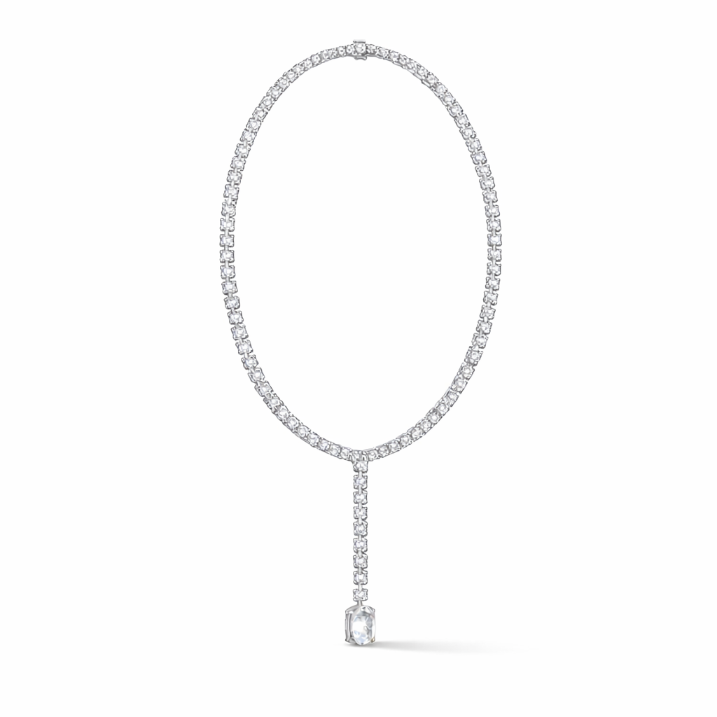 Oval Shape Lab Grown 10k Solid Rose Gold Fabulous Unique Diamond Necklace For Birthday Gift - HIGHCARAT DIAMONDS