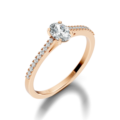 Vintage Oval and Round Cut Lab Grown Diamond Minimalist Dainty Stackable Wedding Wear Ring For Women's - HIGHCARAT DIAMONDS