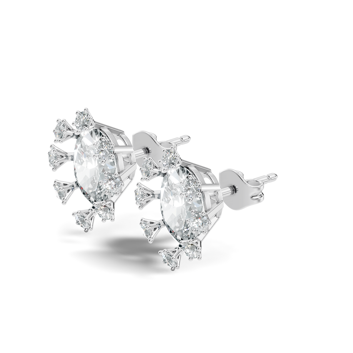 Oval & Round Shapes 4.51 Ct Lab Grown Diamond Esthetic Studs Diamond Earrings For Women - HIGHCARAT DIAMONDS
