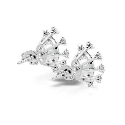 Oval & Round Shapes 4.51 Ct Lab Grown Diamond Esthetic Studs Diamond Earrings For Women - HIGHCARAT DIAMONDS