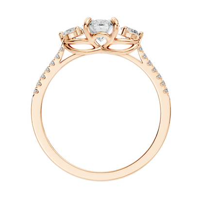 1.40Ct Oval and Round Cut White Colorless Diamond Unique Vintage Sparkling Dainty Wedding Ring For Women's - HIGHCARAT DIAMONDS