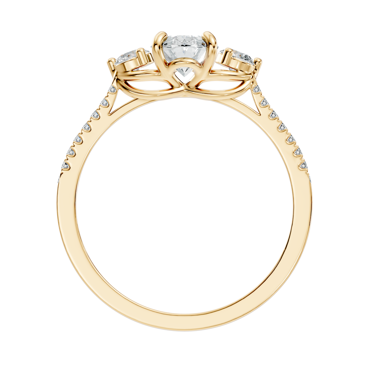 1.40Ct Oval and Round Cut White Colorless Diamond Unique Vintage Sparkling Dainty Wedding Ring For Women's - HIGHCARAT DIAMONDS