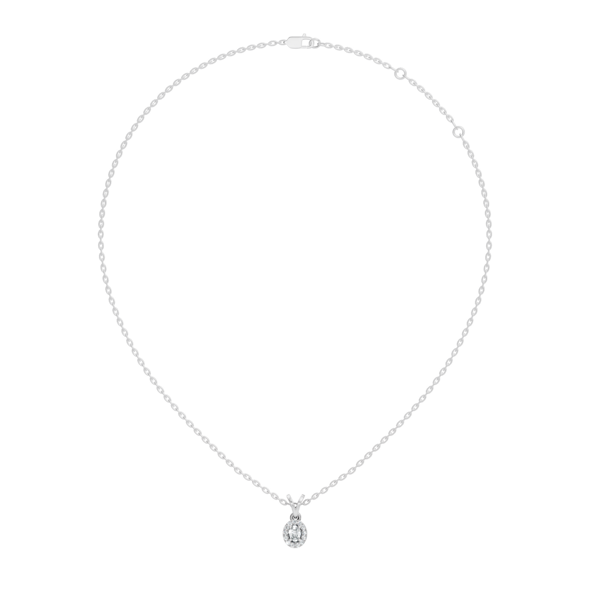 Classic Oval Cut Diamond Anniversary Pendant in 14K Solid White Gold  Gift for Her - HIGHCARAT DIAMONDS