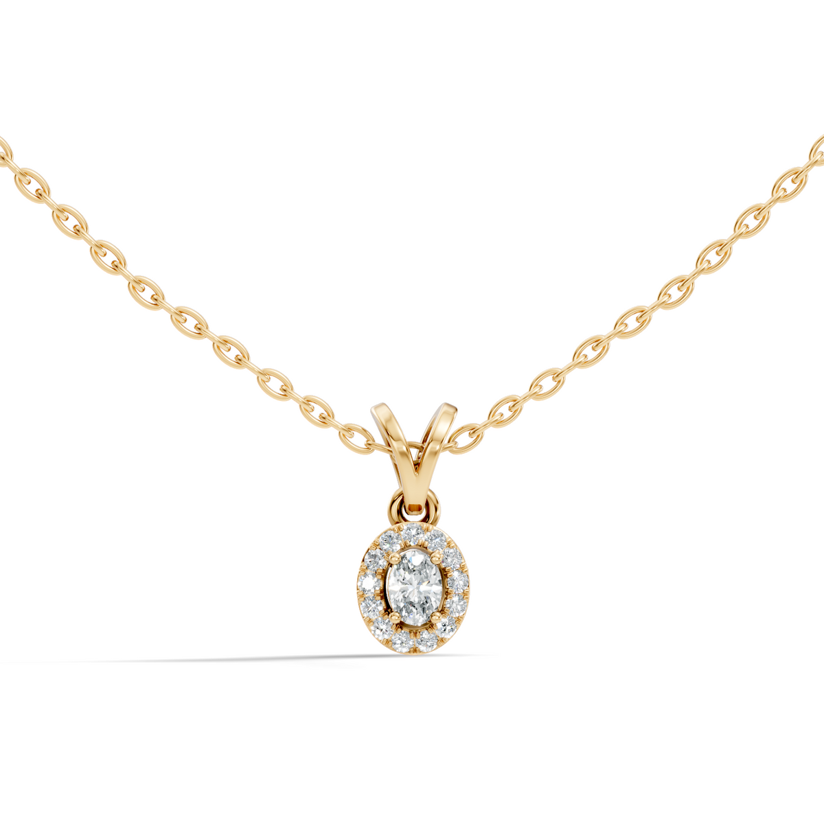 Classic Oval Cut Diamond Anniversary Pendant in 14K Solid White Gold  Gift for Her - HIGHCARAT DIAMONDS