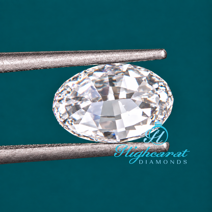 Close-up of oval Portuguese loose diamond