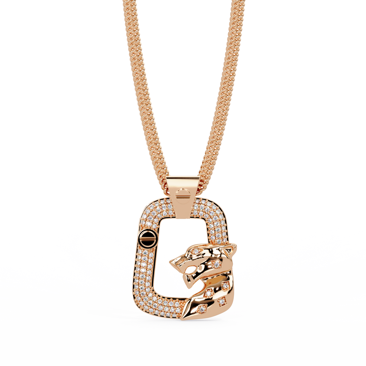 Panther Lock Carabiner Lab grown Diamond Pendant - HIGHCARAT DIAMONDS
