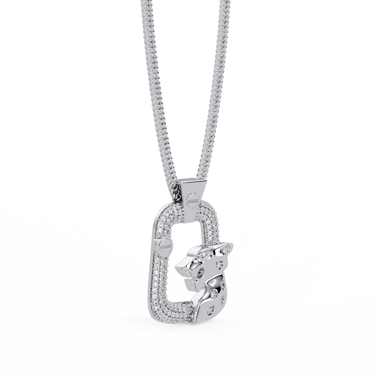 Panther Lock Carabiner Lab grown Diamond Pendant - HIGHCARAT DIAMONDS