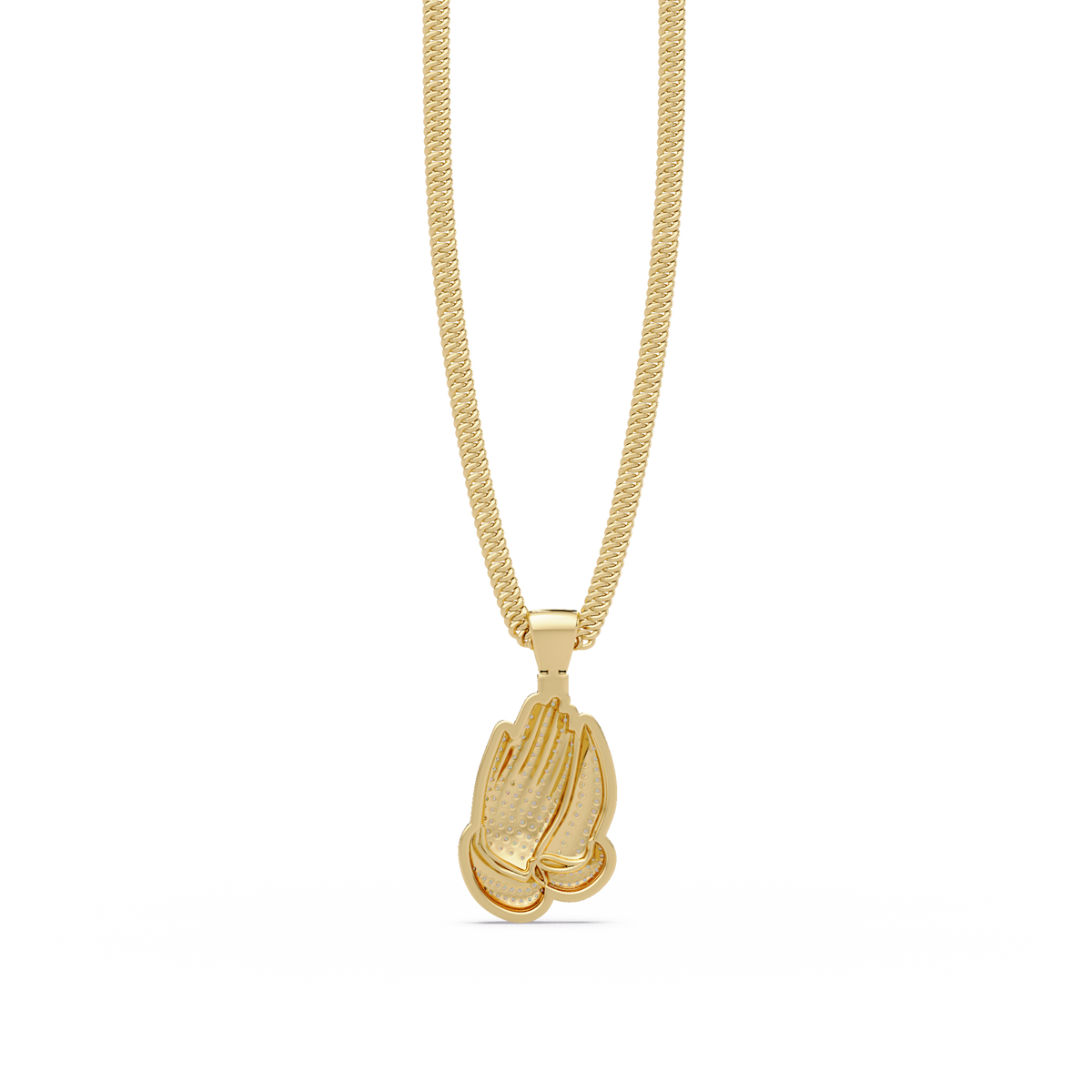 Pave Lab Grown Diamond Prayer Hands Pendant - HIGHCARAT DIAMONDS