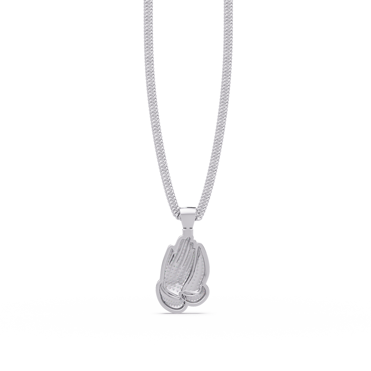 Pave Lab Grown Diamond Prayer Hands Pendant - HIGHCARAT DIAMONDS