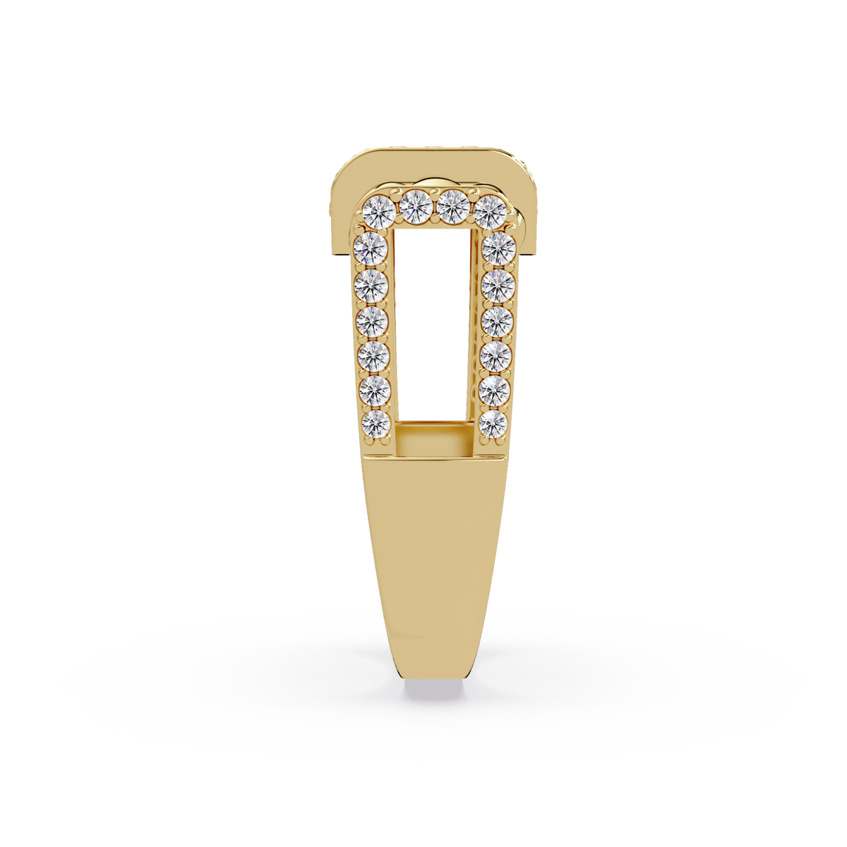Pave Lab grown Diamond Barrel Link Statement Ring - HIGHCARAT DIAMONDS