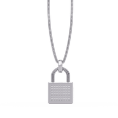Pave Round Lab Grown Diamond Lock Pendant - HIGHCARAT DIAMONDS