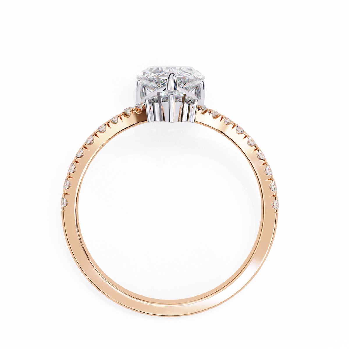 Pear And Round Cut 1.72 Lab Grown Diamond 14k  Delicate Cluster Promise Ring gift For special One - HIGHCARAT DIAMONDS