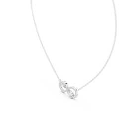 Round & Pear Shape Infinity Type Shinning 14k Solid White Gold Diamond Pendant For Her - HIGHCARAT DIAMONDS
