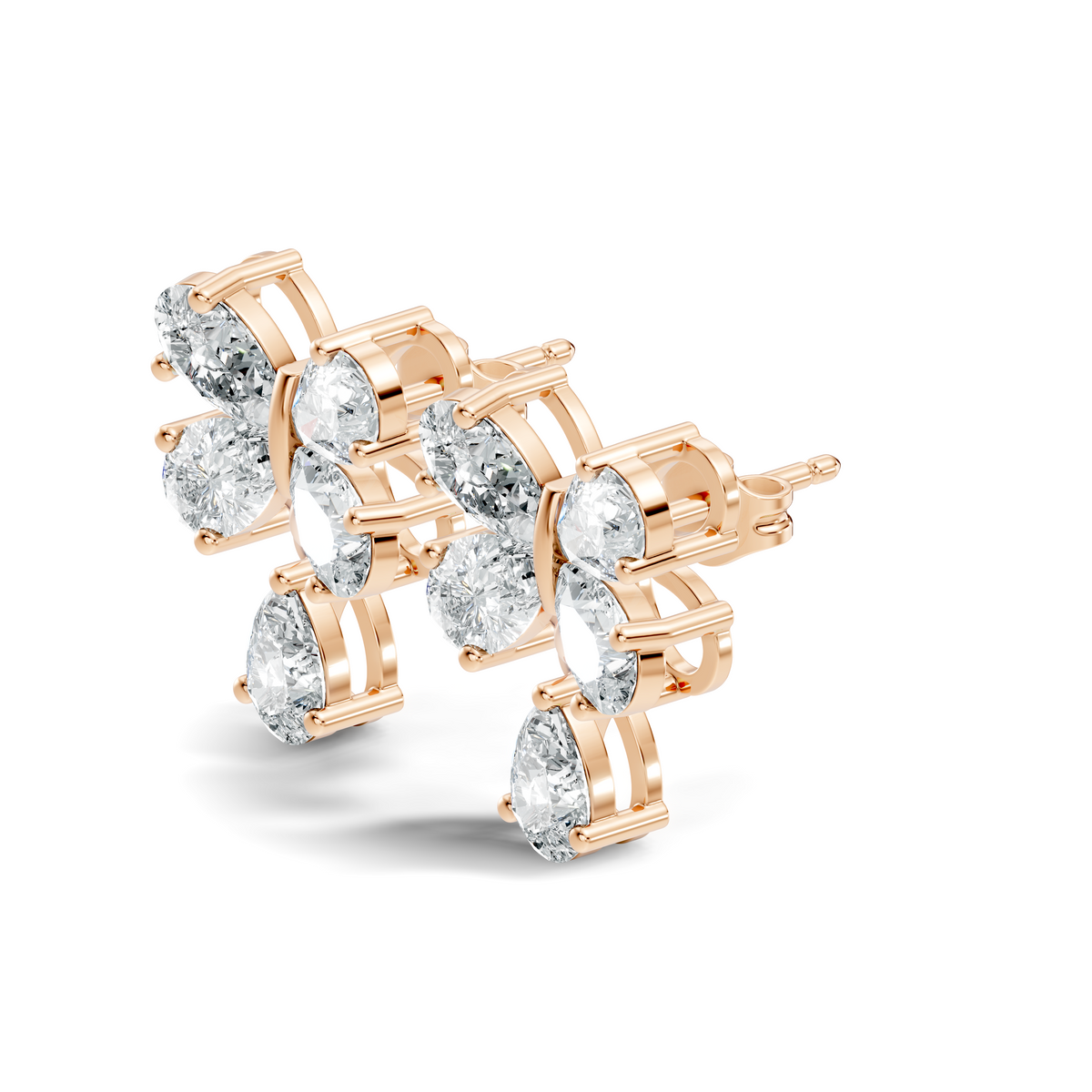Butterfly Shape Pear Cut Lab Grown Diamond 2.26 Ct Solitaire classic Studs Diamond Earrings For Girl - HIGHCARAT DIAMONDS