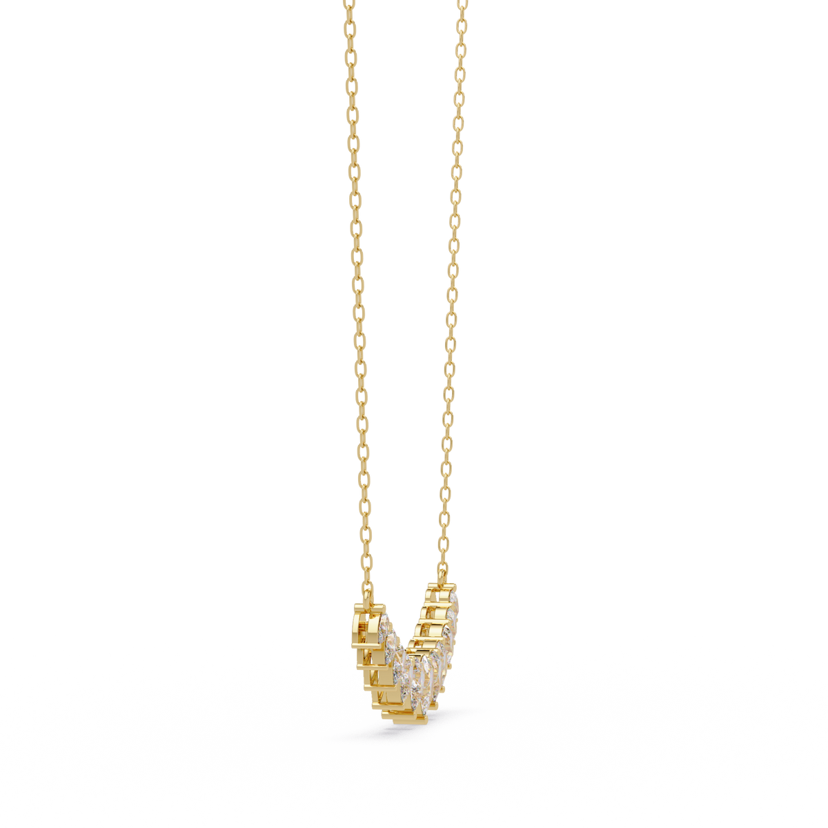 Pear Cut Graduation Curve Lab Grown Diamond Necklace - HIGHCARAT DIAMONDS