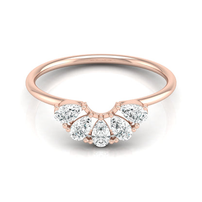 Pear Cut Lab Diamond Curve Crown Ring - HIGHCARAT DIAMONDS