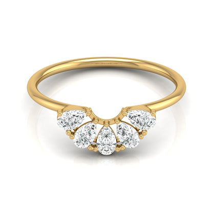 Pear Cut Lab Diamond Curve Crown Ring - HIGHCARAT DIAMONDS