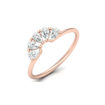 Pear Cut Lab Diamond Curve Crown Ring - HIGHCARAT DIAMONDS