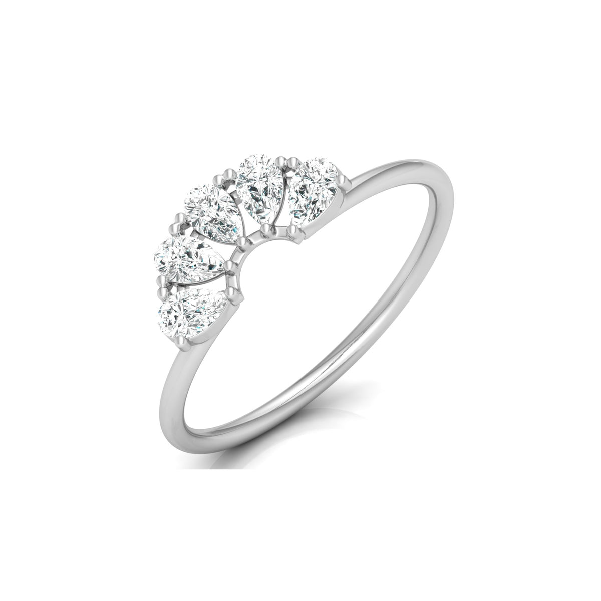 Pear Cut Lab Diamond Curve Crown Ring - HIGHCARAT DIAMONDS